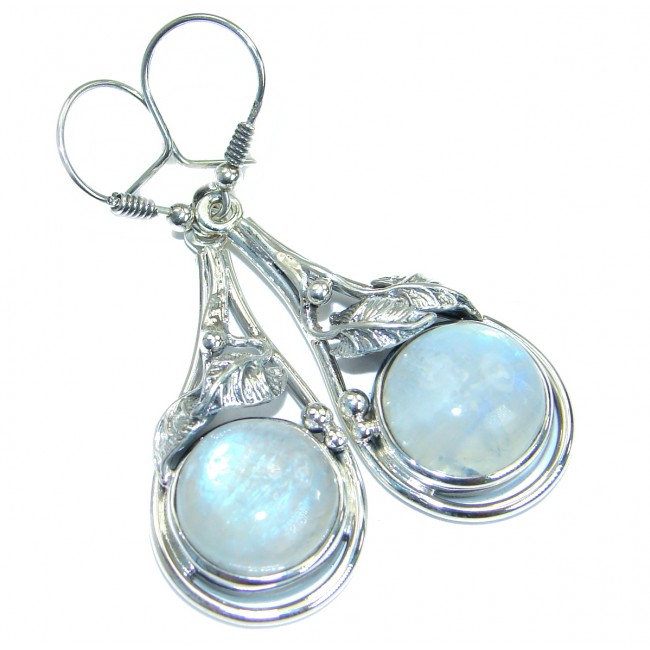 Stylish Fire Moonstone .925 Sterling Silver handmade earrings