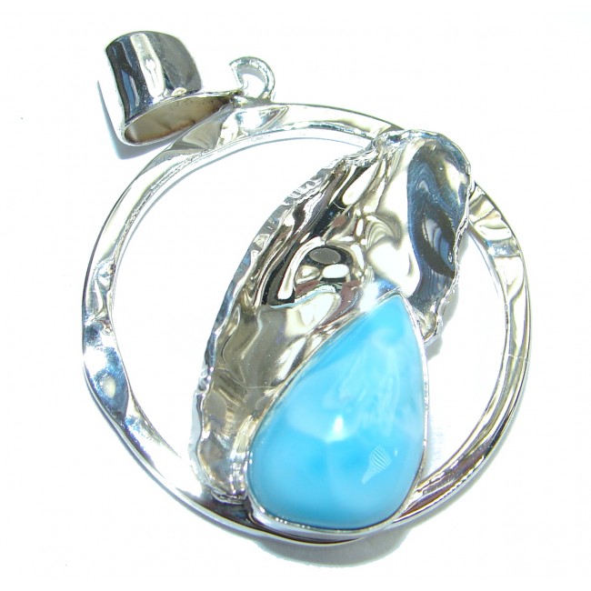 Deep Blue Larimar .925 Sterling Silver handmade pendant