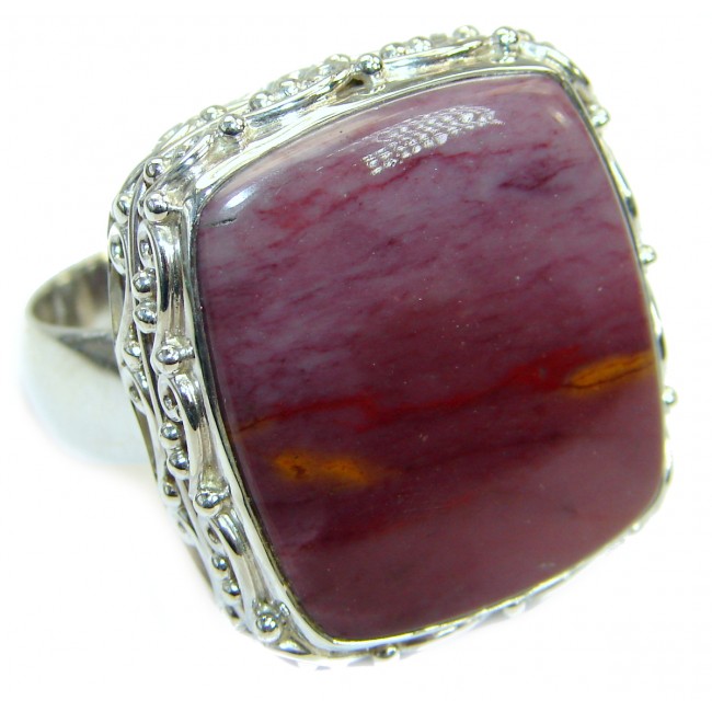 Huge Flawless Australian Mookaite .925 Sterling Silver handcrafted Ring size 12