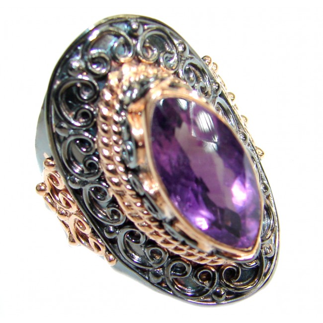 Passiom Natural 25.5 ct. Amethyst Gold over .925 Sterling Silver Ring s. 8 1/4