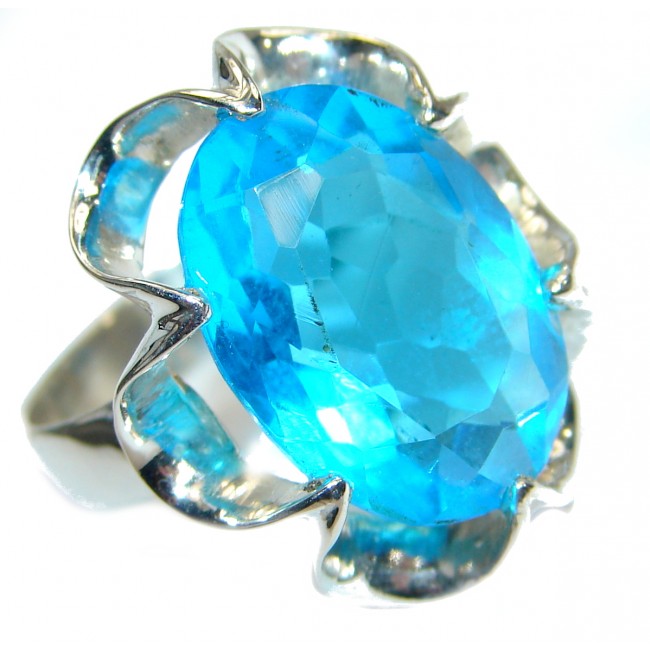 Blue Quartz .925 Sterling Silver ring s. 9