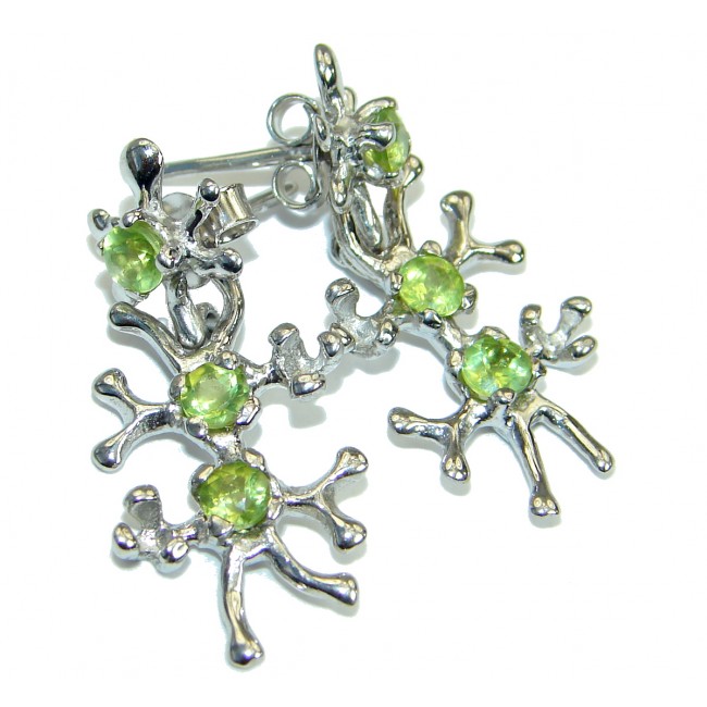 Nature Inspired Authentic Peridot .925 Sterling Silver handmade earrings