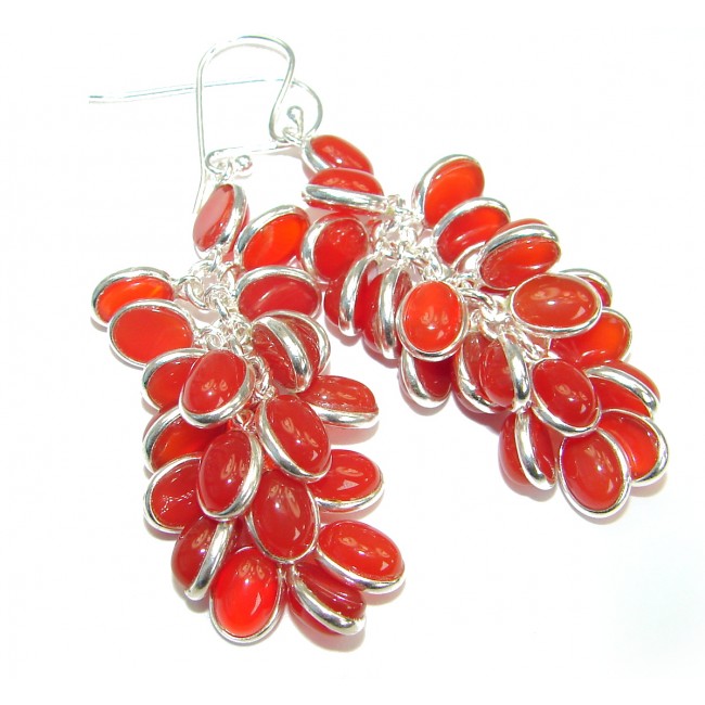 Posh Orange Carnelian .925 Sterling Silver handmade earrings