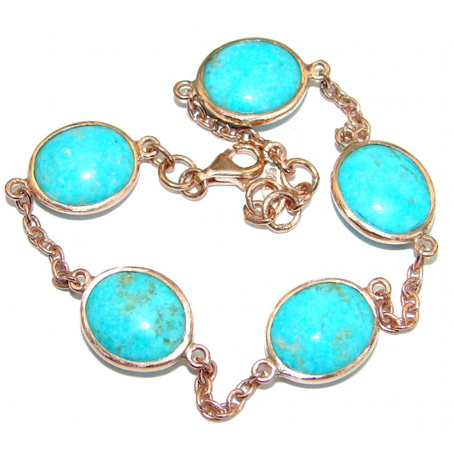 Genuine Turquoise 14K Gold over Sterling Silver handcrafted Bracelet