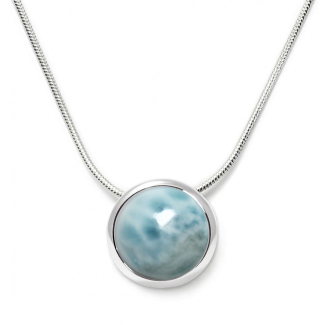 Charming necklace in sterling silver with a larimar