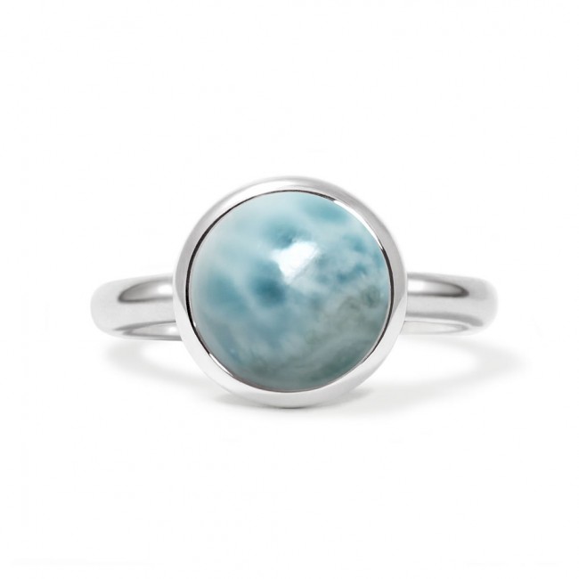 Charming ring in sterling silver with a larimar