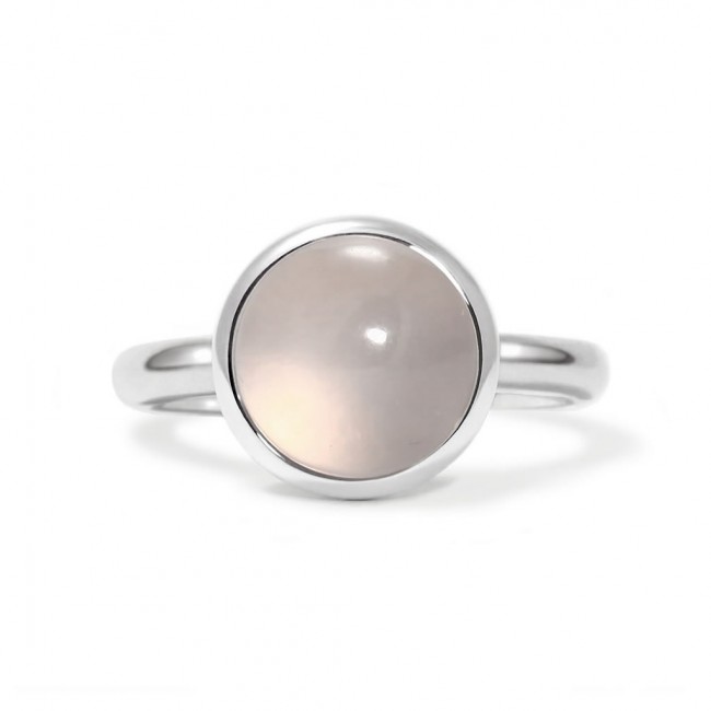 Charming ring in sterling silver with a rose quartz