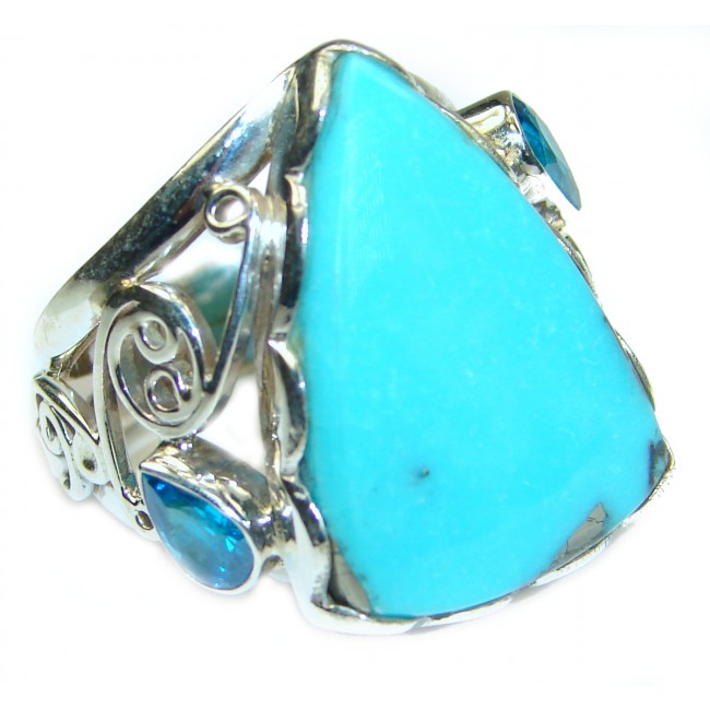 Genuine Sleeping Beauty Turquoise .925 Sterling Silver Ring size 8