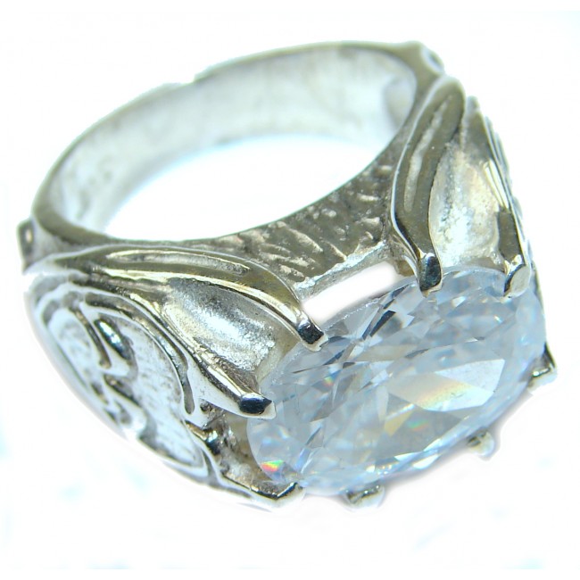 Cubic Zirconia .925 Sterling Silver Cocktail ring s. 6 3/4