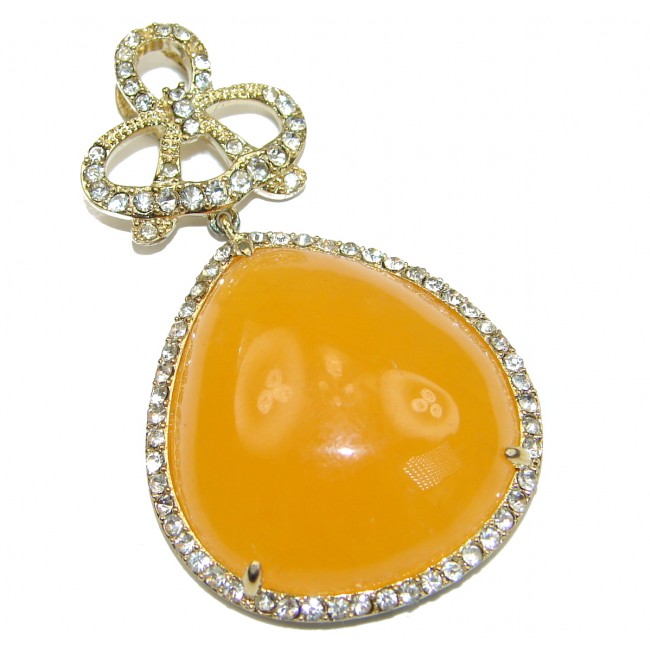 Candy Genuine Golden Calcite Gold over .925 Sterling Silver Pendant