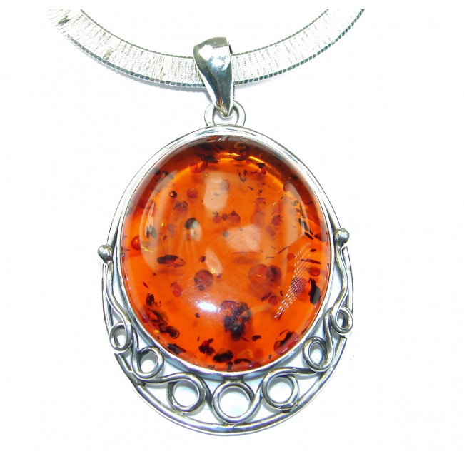 Natural Baltic Amber .925 Sterling Silver HANDMADE necklace