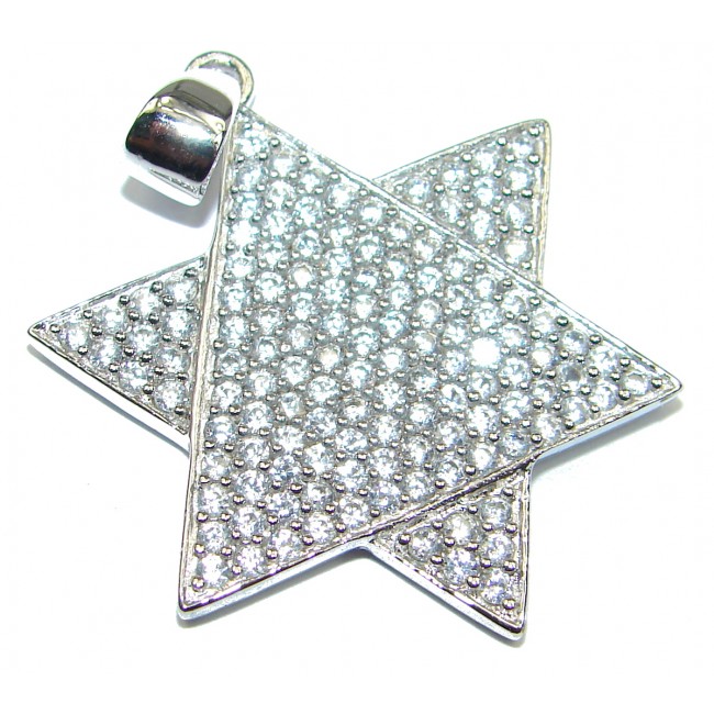 Star Fancy White Topaz .925 Sterling Silver Pendant