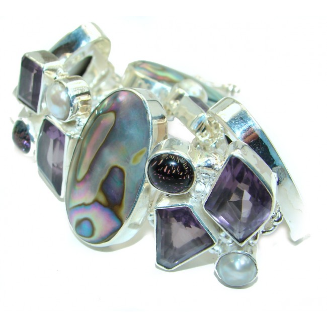 New Vision Rainbow Abalone .925 Sterling Silver handcrafted Bracelet