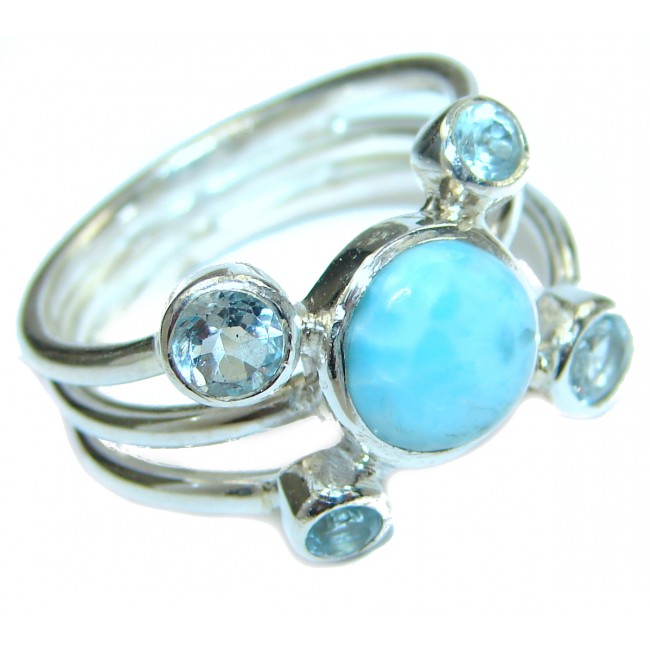 Bali Treasure Blue Larimar .925 Sterling Silver handmade ring s. 6