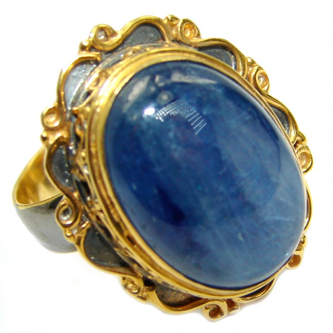 Authentic Australian Blue Kyanite .925 Sterling Silver handmade Ring s. 7 adjustable