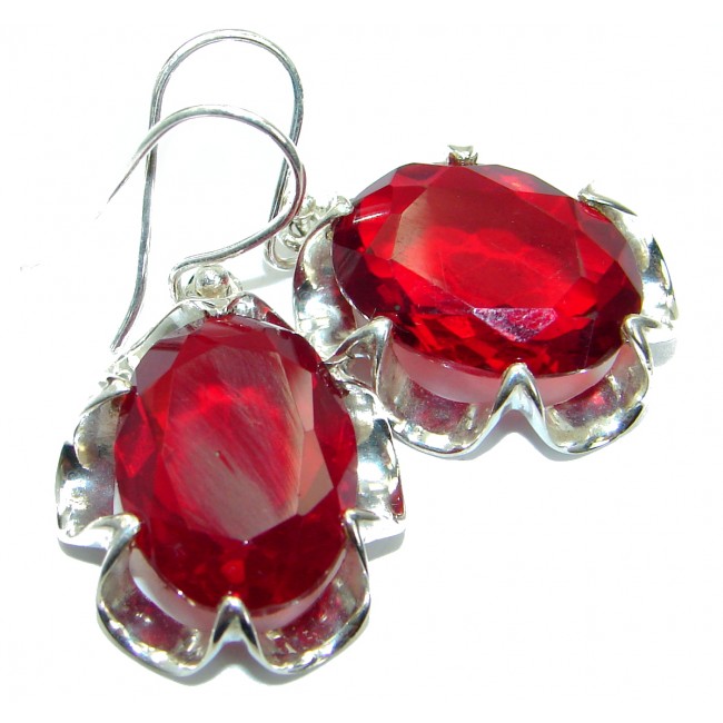 Perfect Red Quartz .925 Sterling Silver handmade earrings