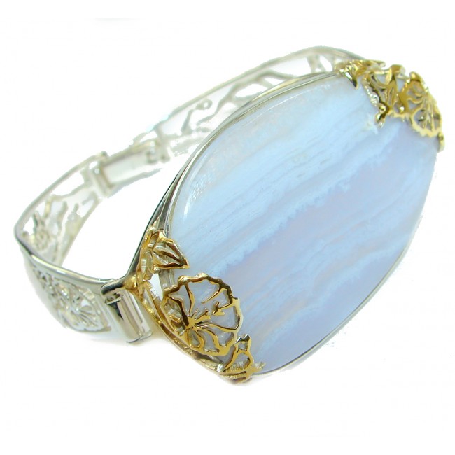 Julietta Lace Blue Botswana Agate .925 Sterling Silver handmade Bracelet