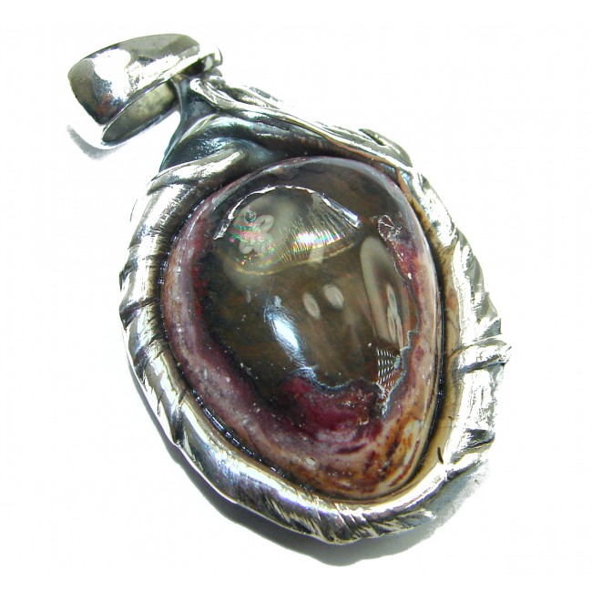Vintage Design Mexican Fire Opal .925 Sterling Silver handmade Pendant
