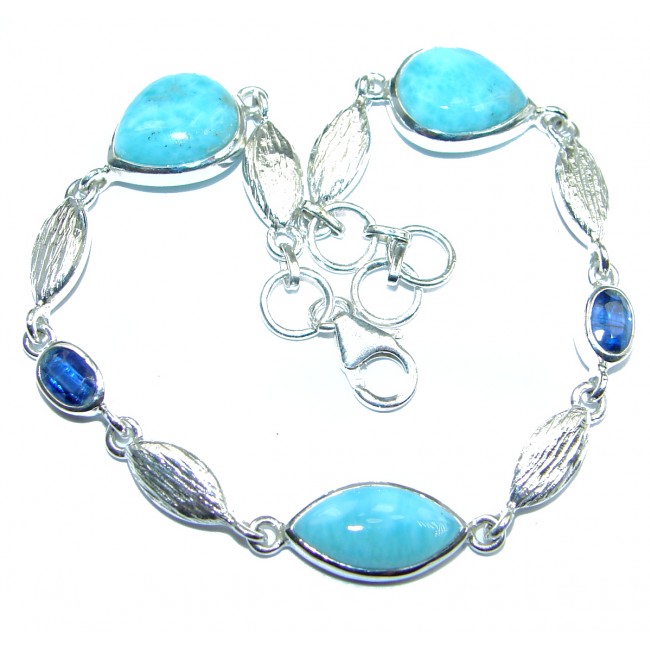 Sublime Blue Larimar Sapphire .925 Sterling Silver handcrafted Bracelet