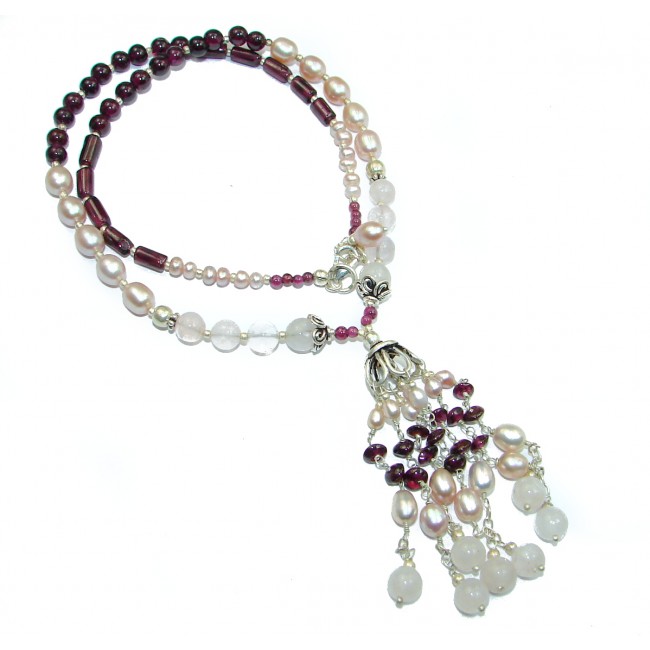 Classy Natural Mother of Pearl .925 Silver HANDMADE Necklace