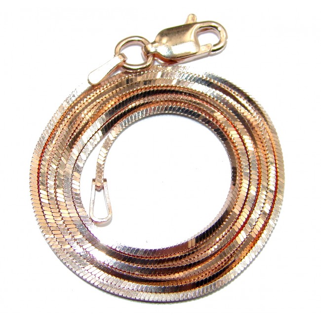 Square Snake Rose Gold over Sterling Silver Chain 18" long, 1.5 mm wide