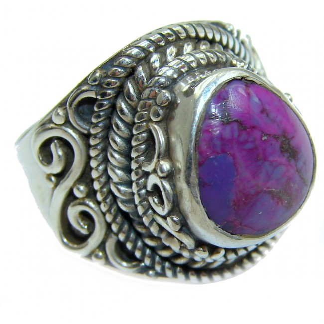 Huge Purple Turquoise .925 Sterling Silver ring; s. 6 3/4