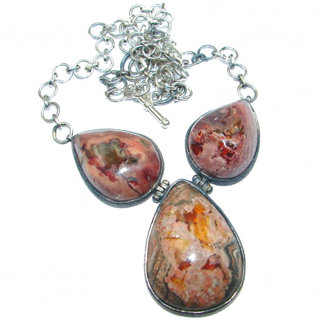 Authentic Mexican Fire Opal .925 Sterling Silver handmade Necklace