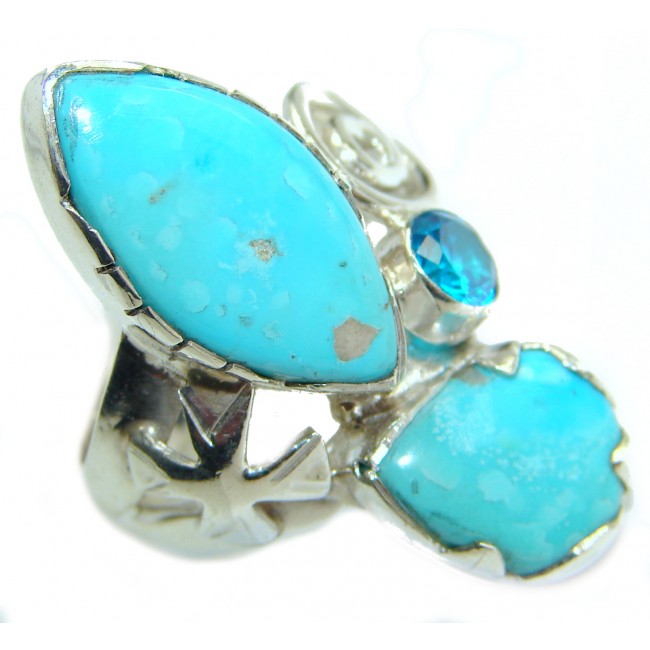 Genuine Sleeping Beauty Turquoise .925 Sterling Silver Ring size 7