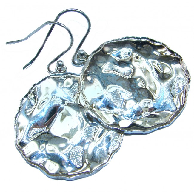Solid hammered .925 Sterling Silver earrings