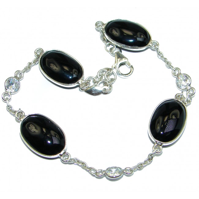 Flawless natural Onyx .925 Sterling Silver handcrafted Bracelet
