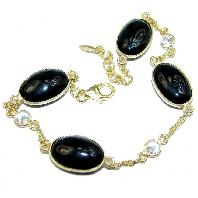 Flawless natural Onyx Gold over .925 Sterling Silver handcrafted Bracelet