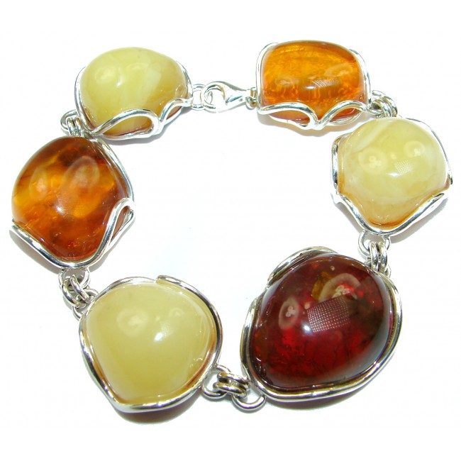 Beautiful Butterscotch AAA Baltic Polish Amber .925 Sterling Silver handcrafted Bracelet