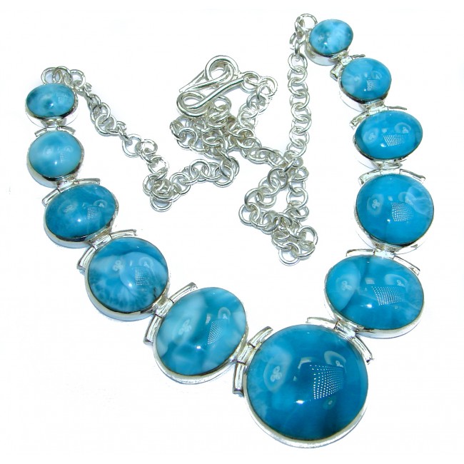 One of the kind Best quality AAAAA Larimar .925 Sterling Silver handmade necklace