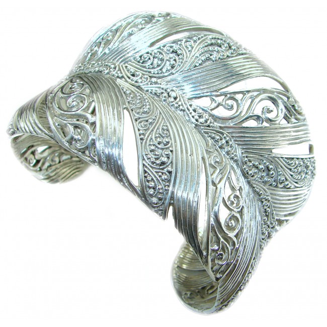 Huge Precious .925 Sterling Silver handmade Bracelet / Cuff