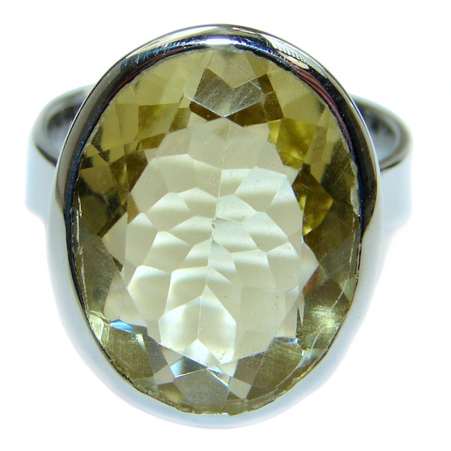 Natural Citrine .925 Sterling Silver handcrafted Ring s. 6