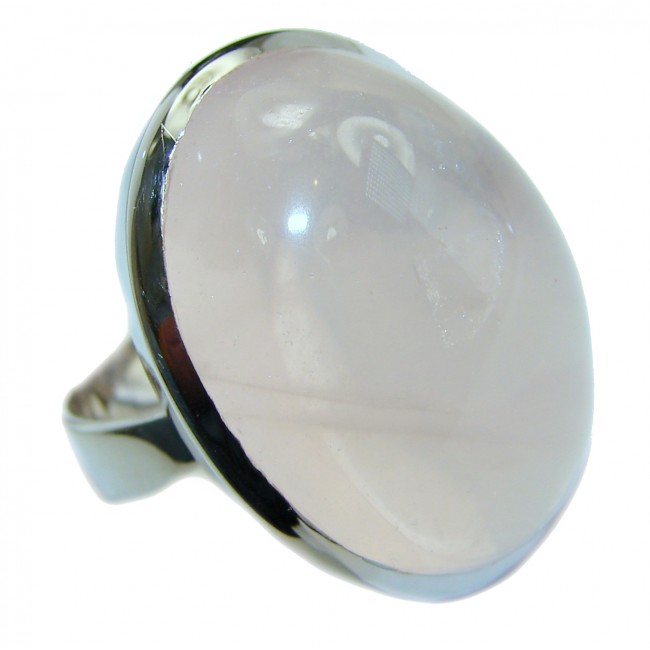 Best Quality Rose Quartz .925 Sterling Silver handcrafted ring s. 6 1/4