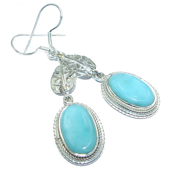 Genuine Blue Turquoise .925 Sterling Silver handcrafted earrings