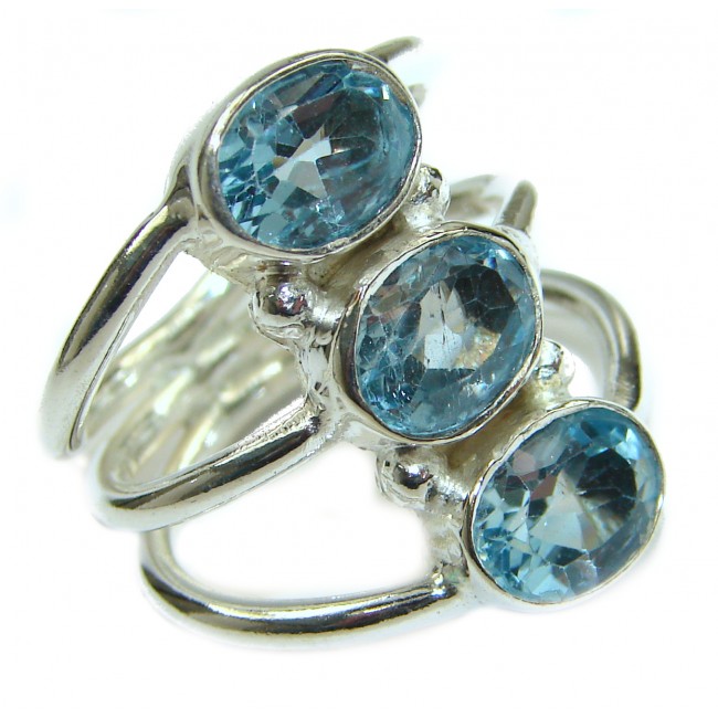 Energazing Swiss Blue Topaz .925 Sterling Silver handmade Ring size 5 1/4
