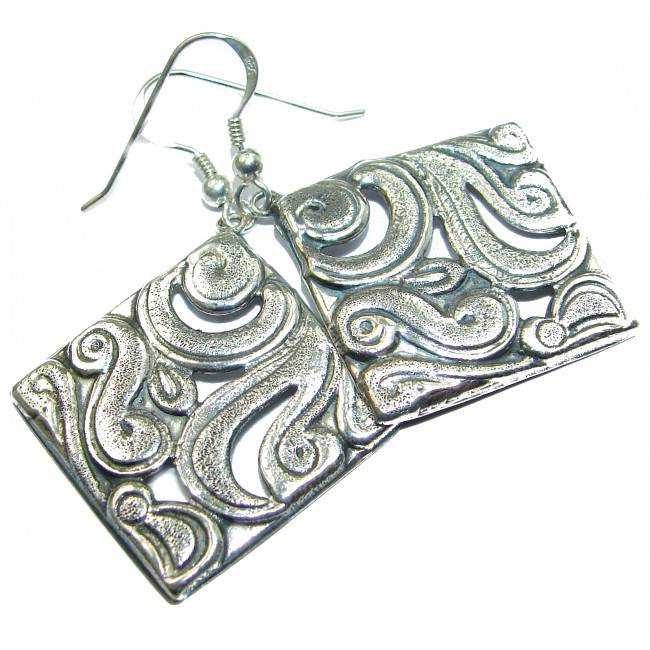 Huge Bali Treasure .925 Sterling Silver handmade earrings