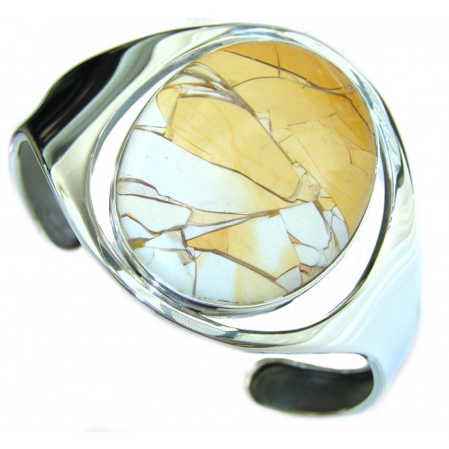 Stunning genuine Australian Mookaite oxidized .925 Sterling Silver Bracelet / Cuff
