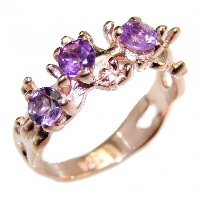 Spectacular Amethyst .925 Sterling Silver handcrafted Ring size 6