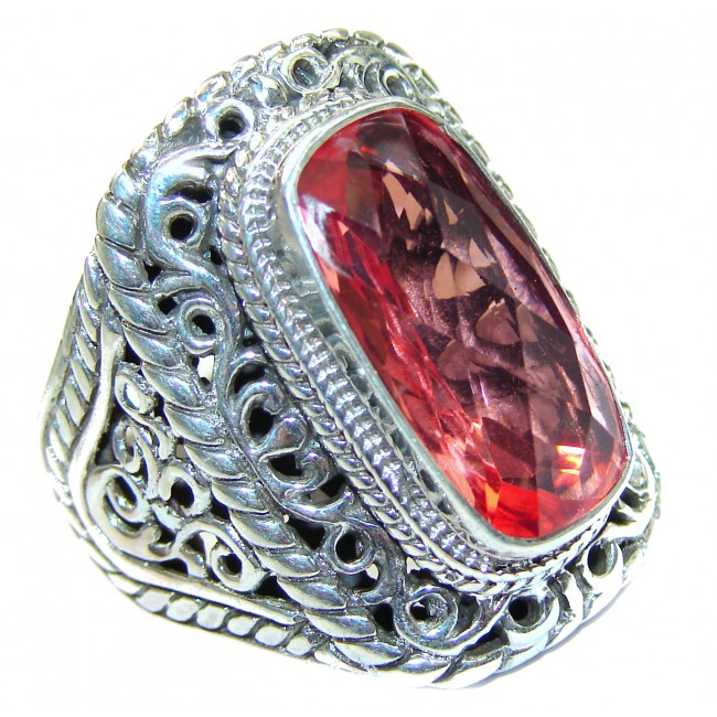 Top Quality Raspberry Topaz .925 Sterling Silver handcrafted Ring s. 10