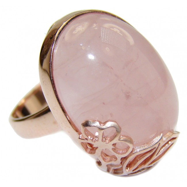 Best Quality Rose Quartz Rose Gold over .925 Sterling Silver handcrafted ring s. 7 1/2