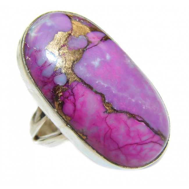Huge Purple Turquoise .925 Sterling Silver ring; s. 6 1/4