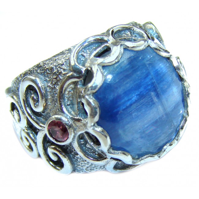 Huge Natural 26ct Kyanite .925 Sterling Silver ITALY MADE ring size 7 1/4