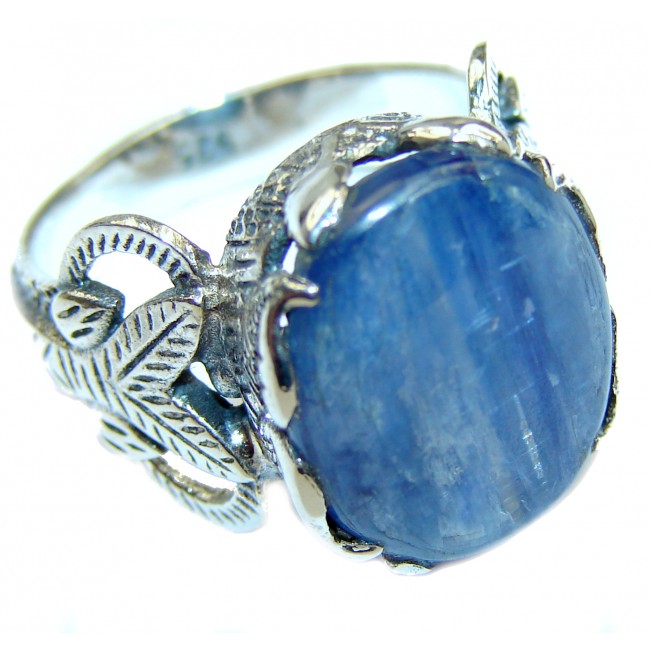 Huge Natural 26ct Kyanite .925 Sterling Silver handcrafted ring size 8 1/4