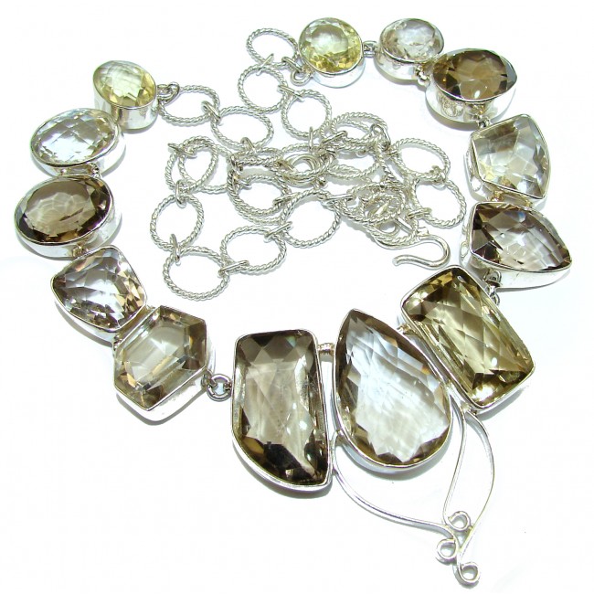 Fields Of Summer Natural Multigem .925 Sterling Silver handcarfted Necklace