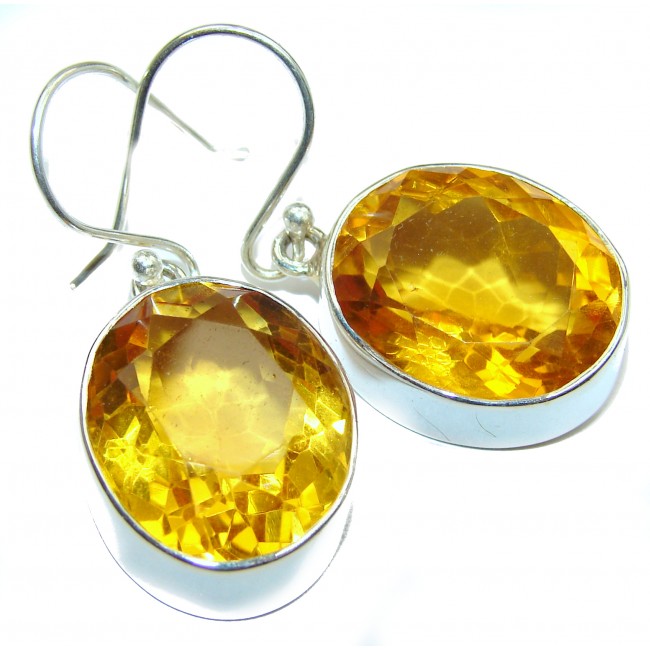 Perfect Sunny Quartz .925 Sterling Silver handmade earrings