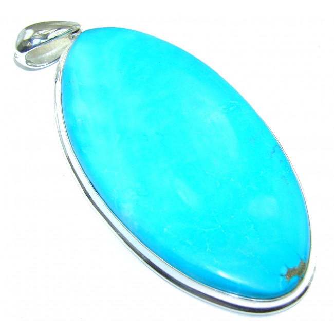 LARGE Exquisite Sleeping Beauty Turquoise .925 Sterling Silver handmade Pendant