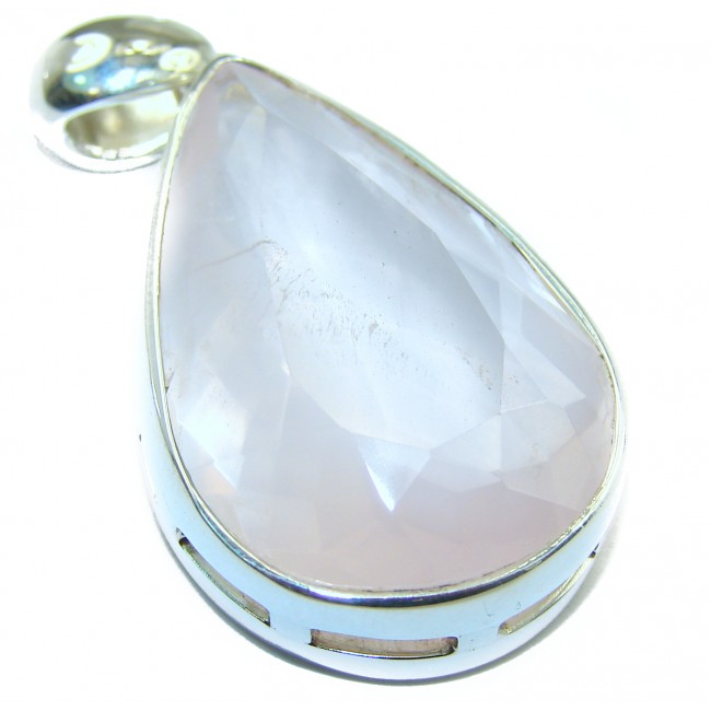 Pink Power 55ct Rose Quartz .925 Sterling Silver handcrafted Pendant